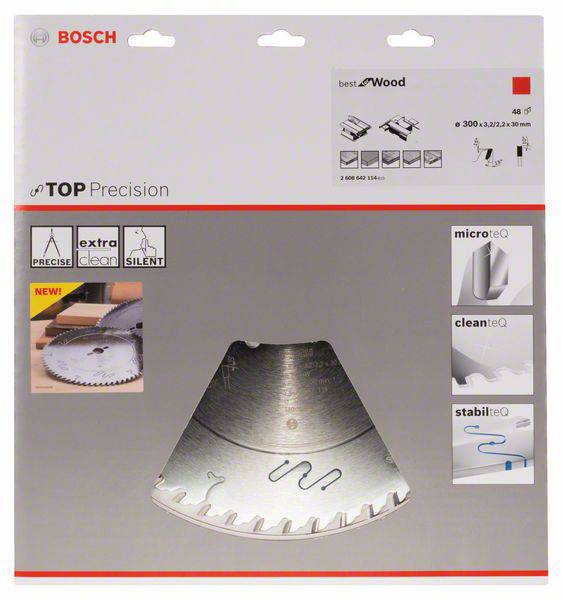 Bosch Accessories Top Precision 2608642114 Hartmetall Kreissägeblatt 300 x 30 x 3.2mm Zähneanzahl: 48 1St.