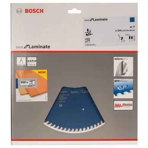 Bosch Accessories Best for Laminate 2608642135 Kreissägeblatt 254 x 30 x 2.5mm Zähneanzahl: 84 1St. Bosch Accessories Best for Laminate 2608642135 Kreissägeblatt 254 x 30 x 2.5mm Zähneanzahl: 84 1St.