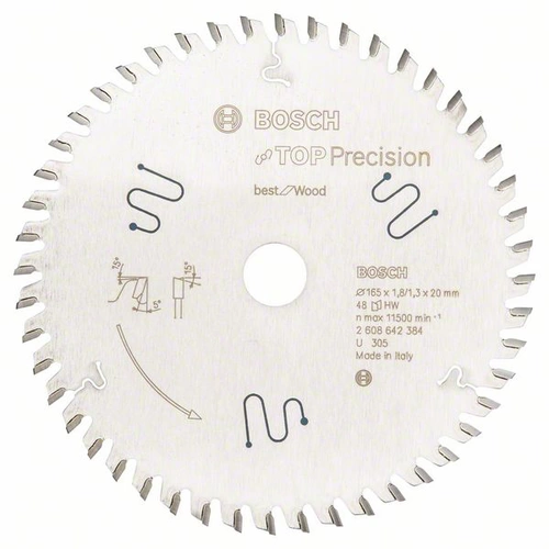 Bosch Accessories Top Precision 2608642384 Kreissägeblatt 165 x 20 x 1.8 mm Zähneanzahl: 48 1 St. Bosch Accessories Top Precision 2608642384 Kreissägeblatt 165 x 20 x 1.8 mm Zähneanzahl: 48 1 St.