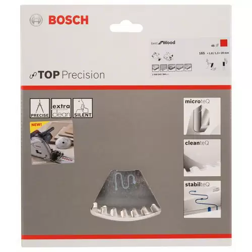 Bosch Accessories Top Precision 2608642384 Kreissägeblatt 165 x 20 x 1.8 mm Zähneanzahl: 48 1 St. Bosch Accessories Top Precision 2608642384 Kreissägeblatt 165 x 20 x 1.8 mm Zähneanzahl: 48 1 St.