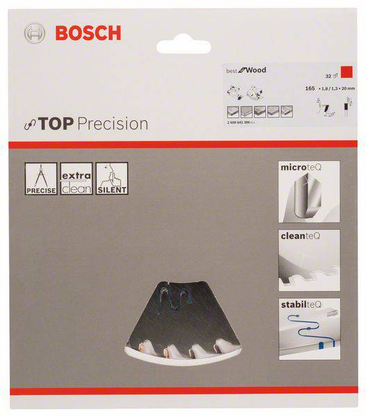 Bosch Accessories Top Precision 2608642386 Kreissägeblatt 165 x 20 x 1.8mm Zähneanzahl: 32 1St.