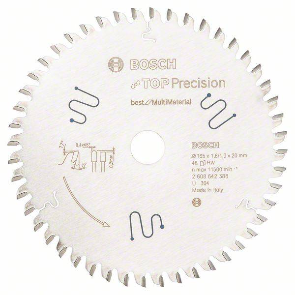 Bosch Accessories Top Precision 2608642388 Kreissägeblatt 165 x 20 x 1.8 mm Zähneanzahl: 48 1 St.
