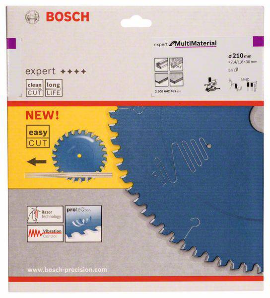 Bosch Accessories Expert for Multi Material 2608642492 Kreissägeblatt 210 x 30 x 2.4mm Zähneanzahl: 54 1St.