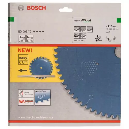 Bosch Accessories Expert for Wood 2608642496 Kreissägeblatt 210 x 30 x 2.4mm Zähneanzahl: 48 1St. Bosch Accessories Expert for Wood 2608642496 Kreissägeblatt 210 x 30 x 2.4mm Zähneanzahl: 48 1St.