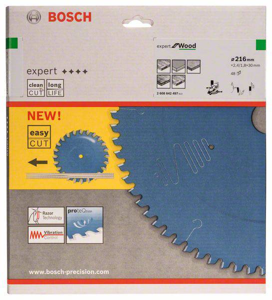Bosch Accessories Expert for Wood 2608642497 Kreissägeblatt 216 x 30 x 2.4 mm Zähneanzahl: 48 1 St.