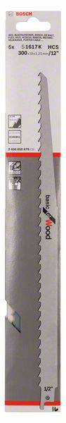 Bosch Accessories 2608650679 Säbelsägeblatt S 1617 K, Basic for Wood, 5er-Pack Sägeblatt-Länge 300 mm 5 St.