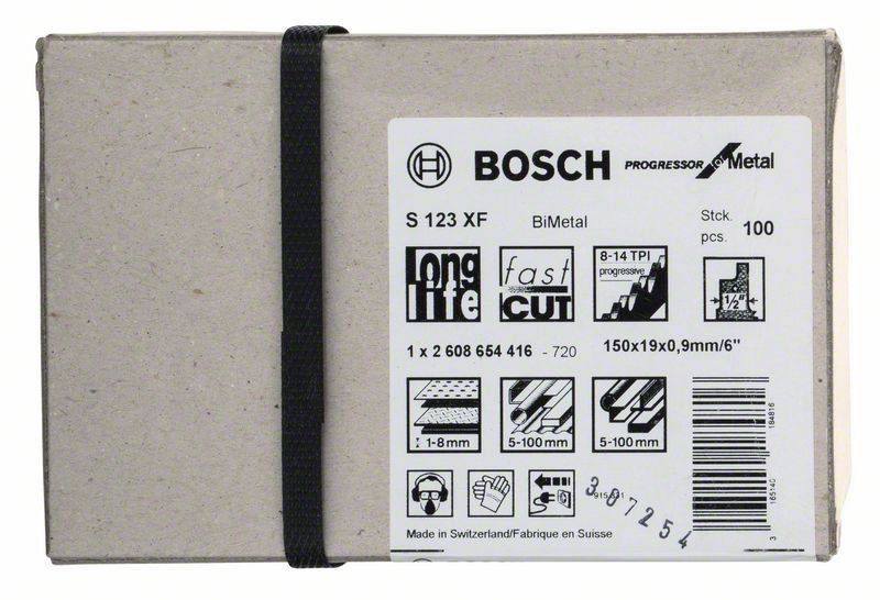 Bosch Accessories 2608654416 Säbelsägeblatt S 123 XF Progressor for Metal, 100er-Pack 100 St.