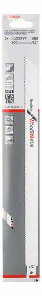 Bosch Accessories 2608656022 Säbelsägeblatt S 1222 VF, Flexible for Wood and Metal, 5er-Pack Sägeblatt-Länge 300 mm 5 St.
