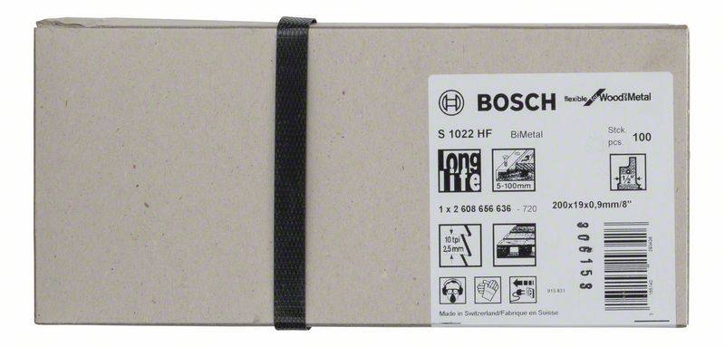 Bosch Säbelsägeblatt S 1022 HF, Flexible for Wood and Metal Accessories 260865663