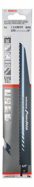 Bosch Accessories 2608657528 Säbelsägeblatt S 1130 CF, Endurance for Heavy Metal, 5er-Pack 5 St.