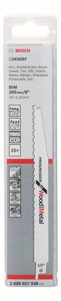 Bosch Säbelsägeblatt S 3456 XF, Progressor for Wood and Metal, 25er-Pack Accessories