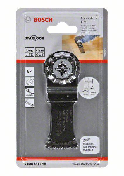 Bosch Accessories 2608661630 AIZ 32 BSPB Bimetall Tauchsägeblatt 32 mm 5 St.