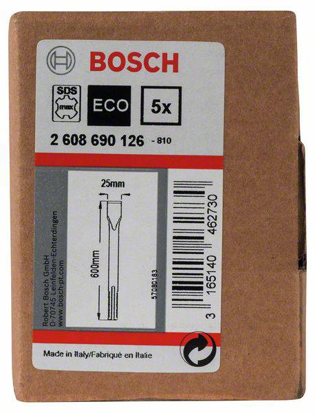 Bosch Accessories 2608690126 Flachmeißel 25mm Gesamtlänge 600mm SDS-Max 5St.