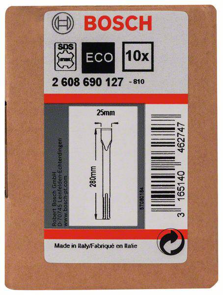 Bosch Accessories 2608690127 Flachmeißel 25mm Gesamtlänge 280mm SDS-Max 10St.