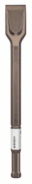 Ein Meißelaufsatz für einen Bohrhammer, aus Metall, mit einer breiten, flachen Kante, ideal zum Schlagen und Entfernen von Material.
