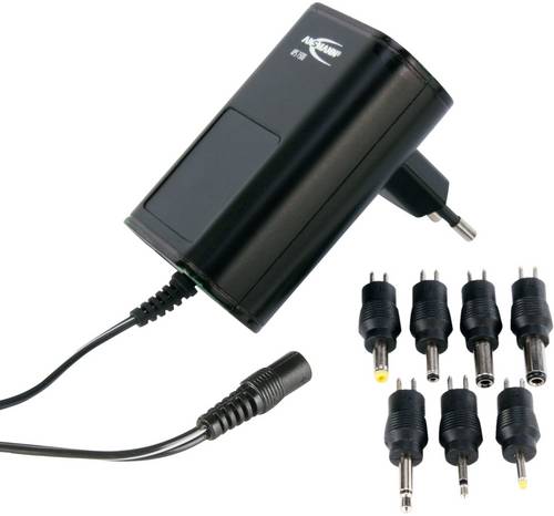 Ansmann 5111253-510 Steckernetzteil, einstellbar 3 V/DC, 4.5 V/DC, 5 V/DC, 6 V/DC, 7.5 V/DC, 9 V/DC,