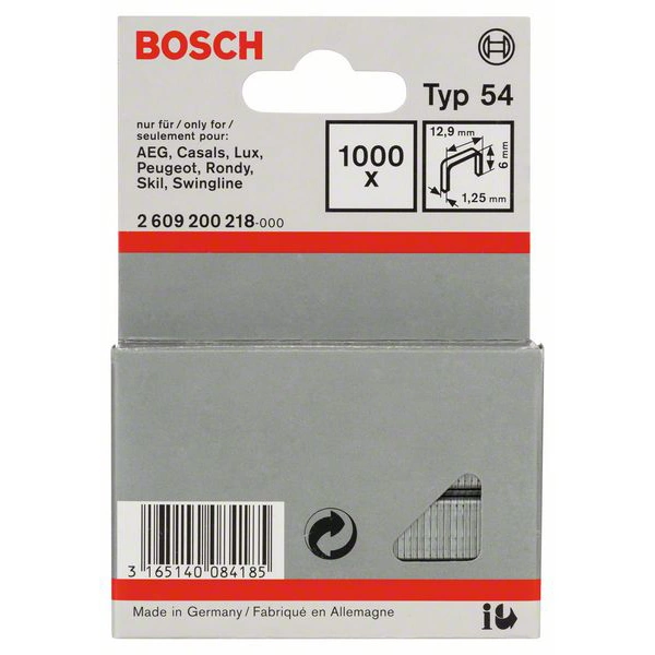 Bosch Accessories 2609200218 Flachdrahtklammern Typ 54 1000 St. Abmessungen (L x B) 6mm x 12.9mm Bosch Accessories 2609200218 Flachdrahtklammern Typ 54 1000 St. Abmessungen (L x B) 6mm x 12.9mm