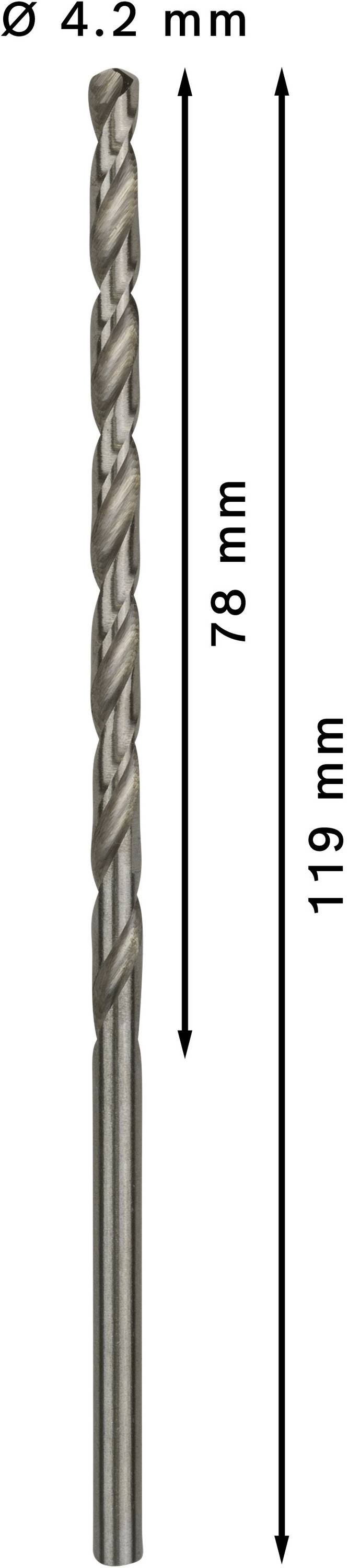 Bosch Accessories 2608596817 HSS Metall-Spiralbohrer 4.2mm Gesamtlänge 119mm geschliffen DIN 340 Zylinderschaft 5St.