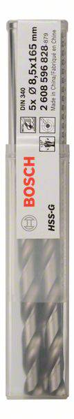 Bosch Accessories 2608596828 HSS Metall-Spiralbohrer 8.5mm Gesamtlänge 165mm geschliffen DIN 340 Zylinderschaft 5St.
