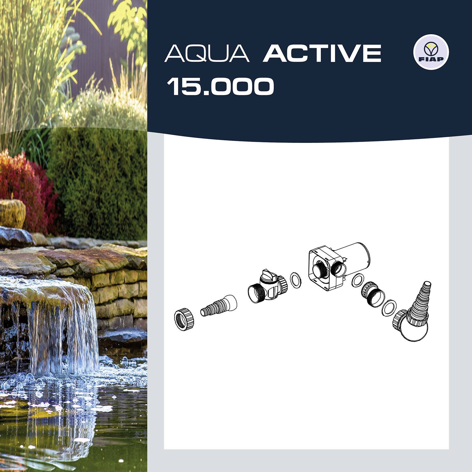 FIAP 2704 Aqua Active 15.000 Teichpumpe mit Skimmeranschluss 15000 l/h