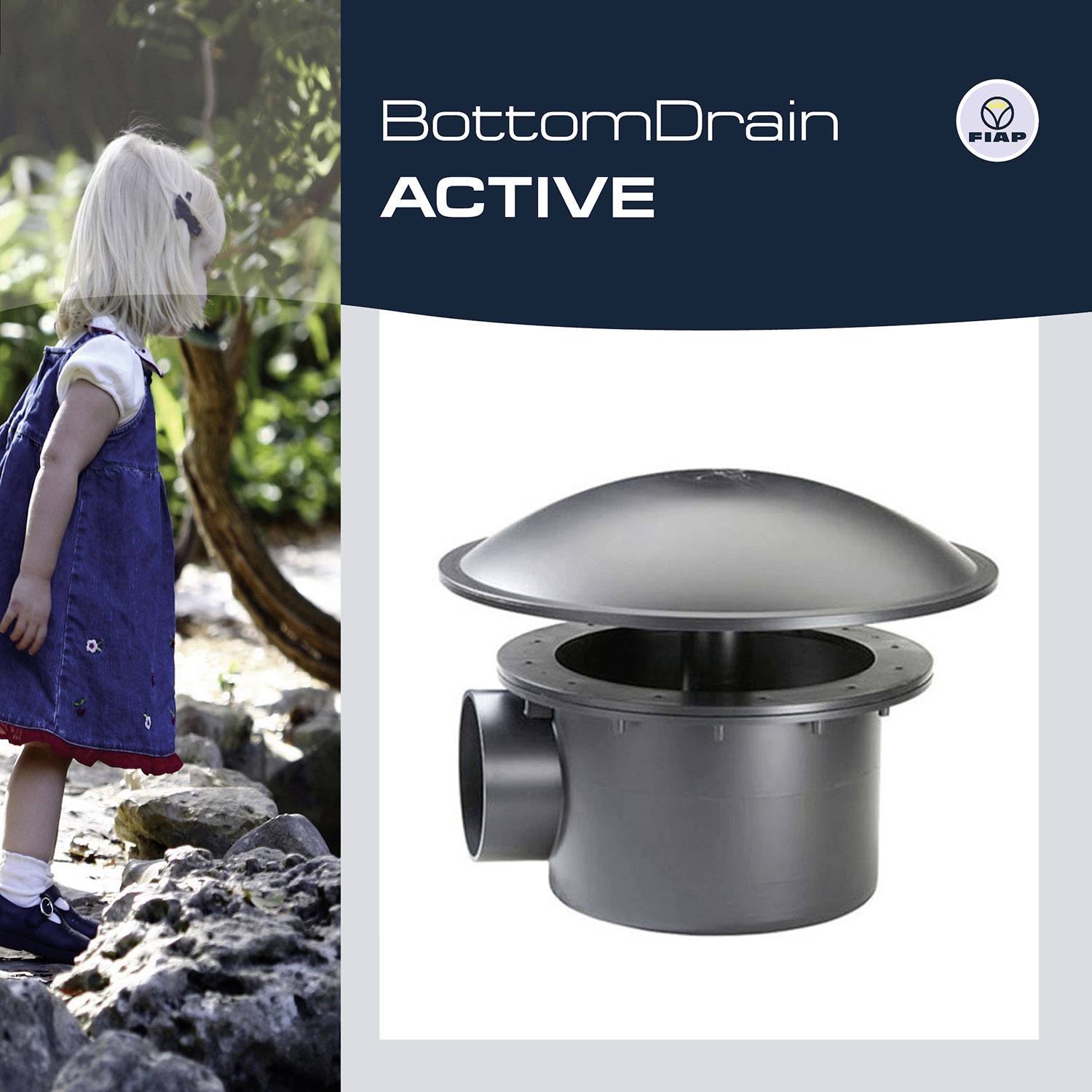 FIAP 2421 Bodenablauf Bottom Drain Active 110mm Teichablauf (Ø x H) 390mm x 230mm 1St.