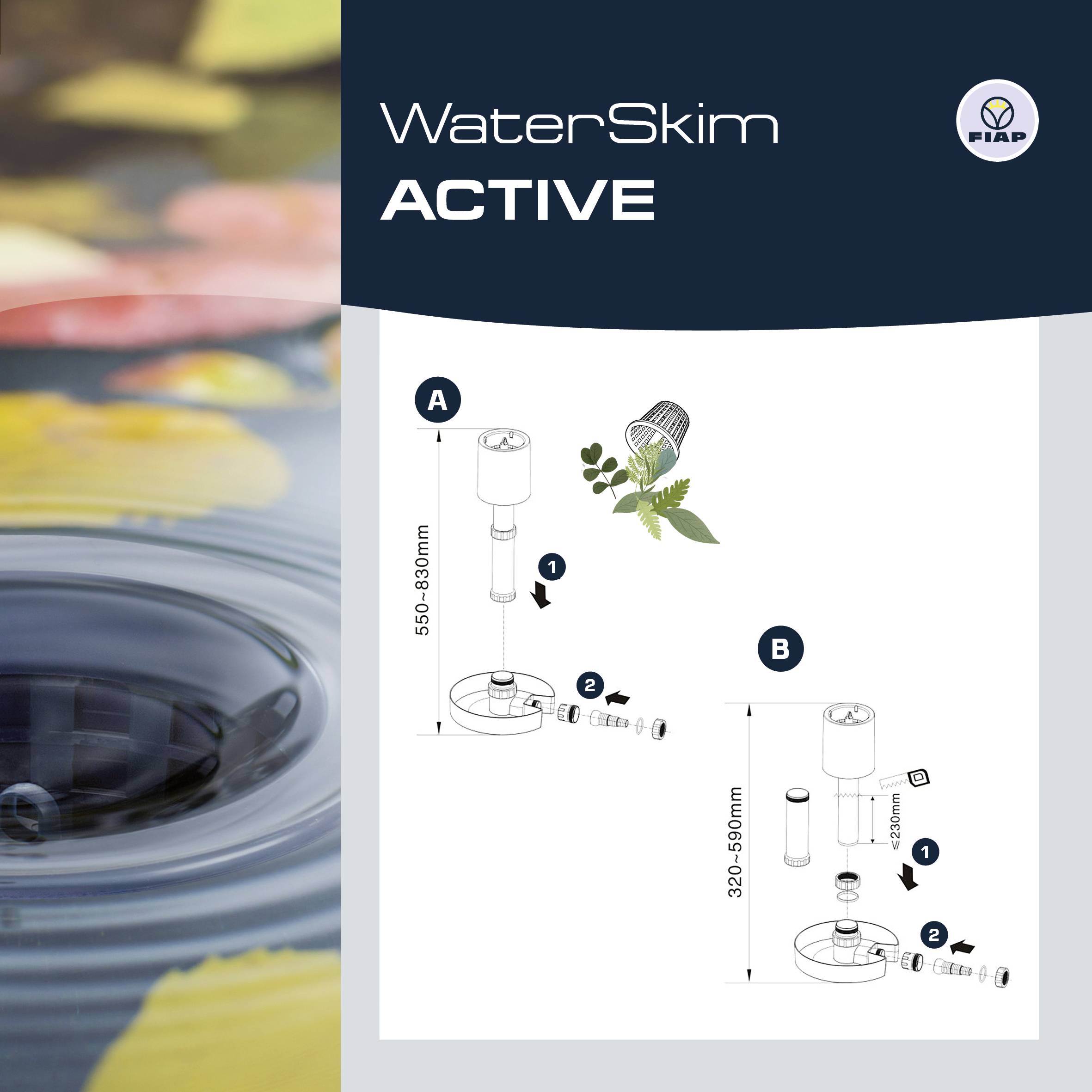 FIAP 2390 WaterSkim Active Oberflächenskimmer (Ø x H) 350mm x 865mm 1St.