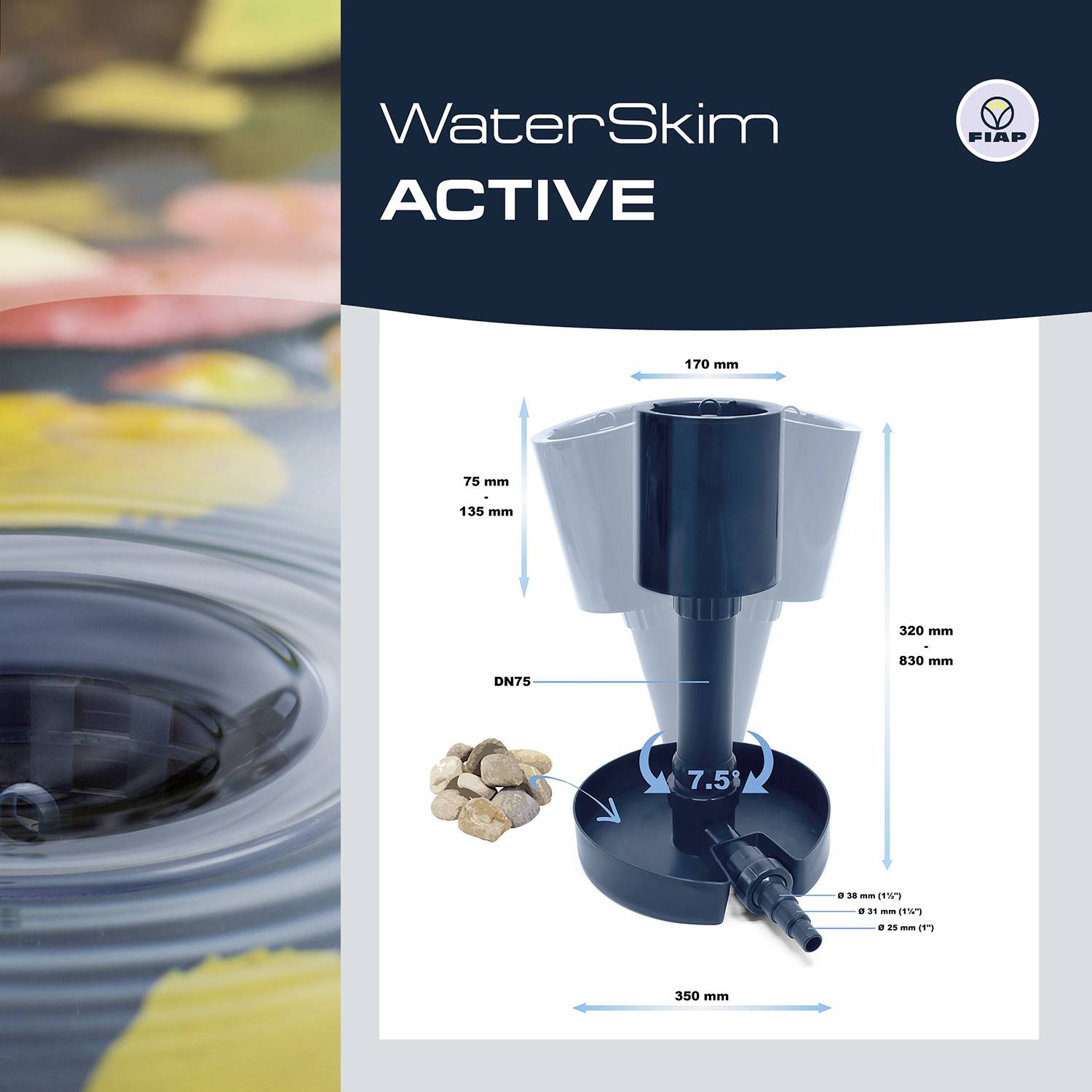 FIAP 2390 WaterSkim Active Oberflächenskimmer (Ø x H) 350mm x 865mm 1St.