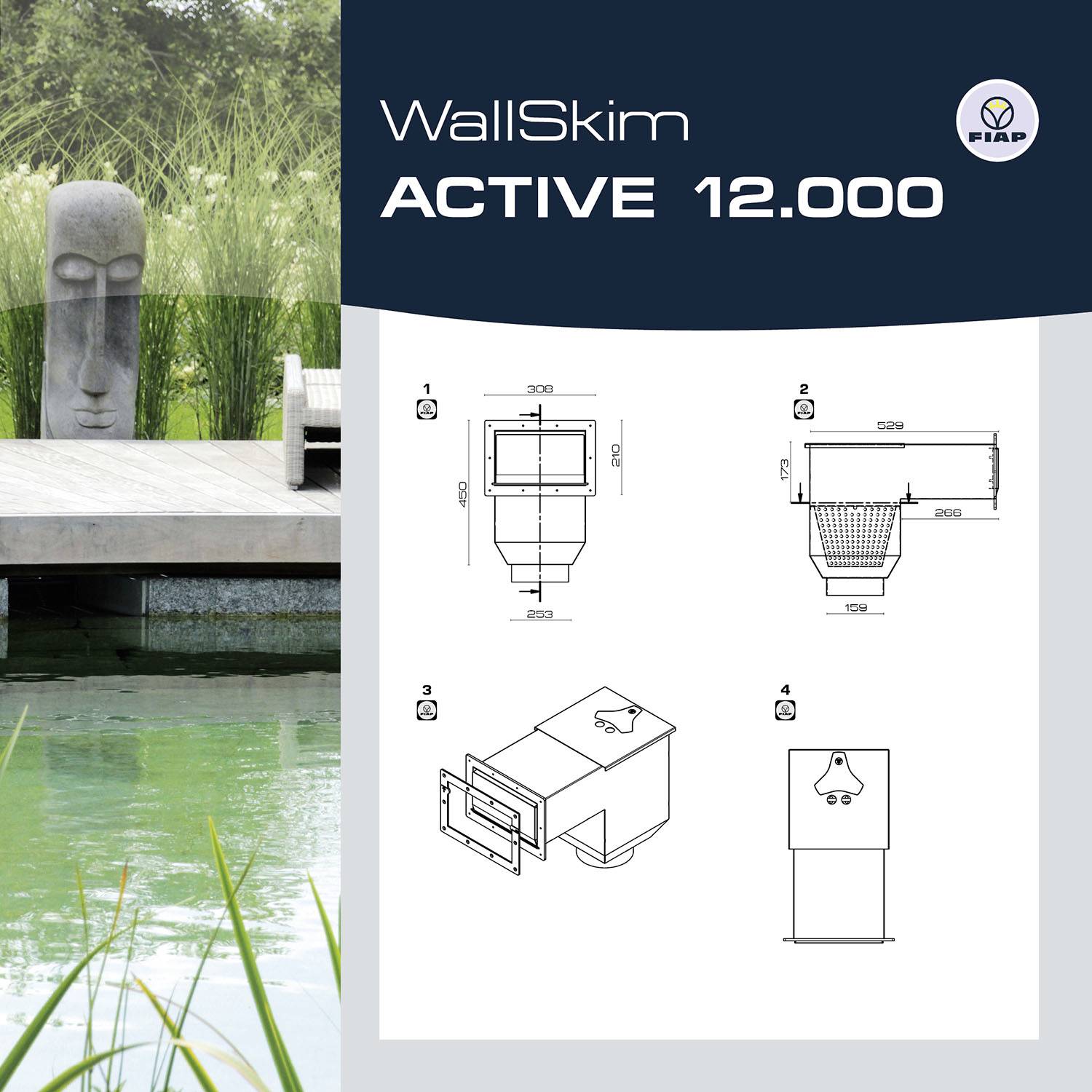 FIAP 2400 WallSkim Active Oberflächenskimmer (L x B x H) 720 x 280 x 520mm 1St.