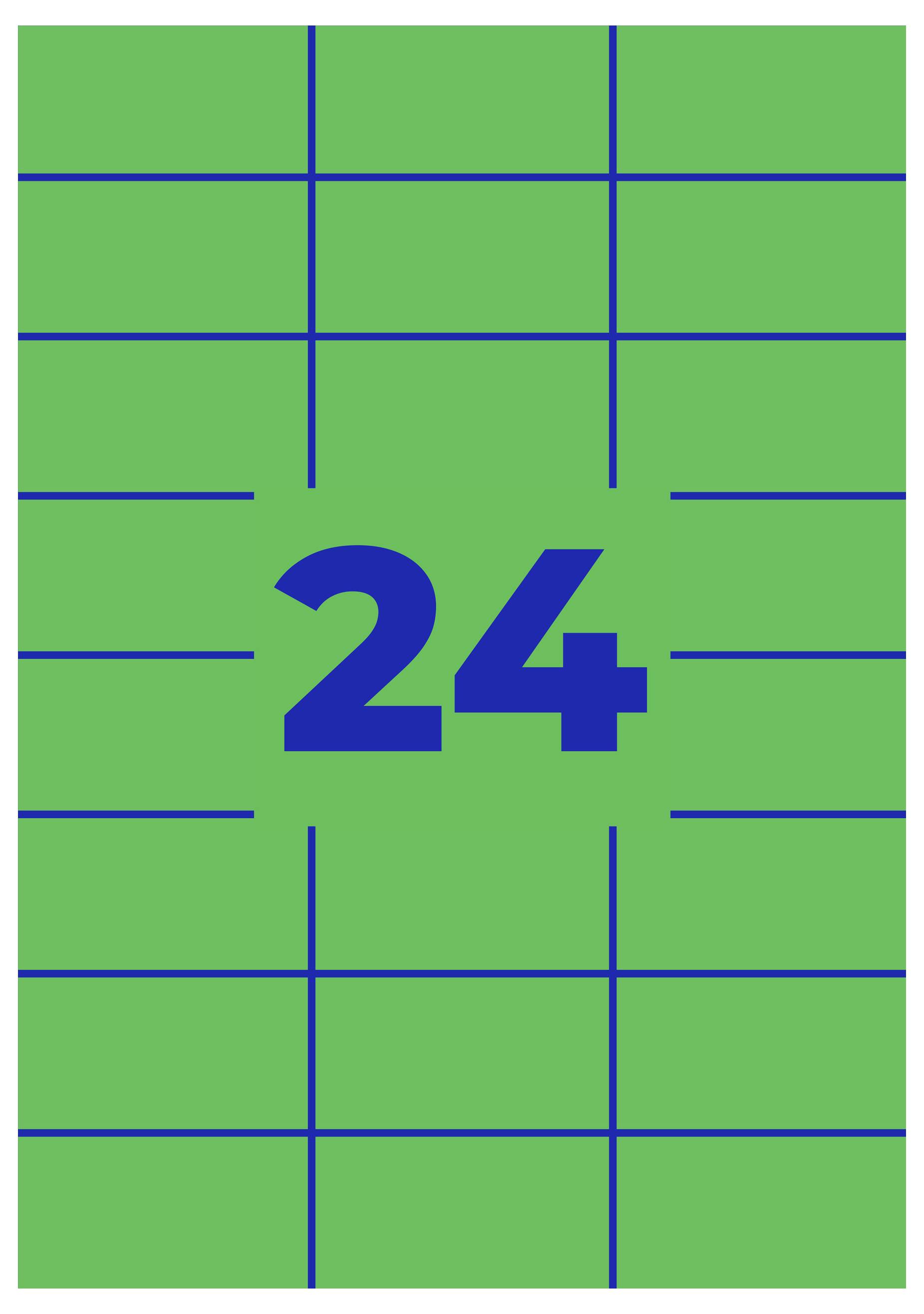 Grüne Rechenfläche mit blauem Raster und der Zahl '24' in der Mitte.