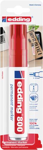 Edding 800 4-800-1-1002 Permanentmarker Rot wasserfest: Ja