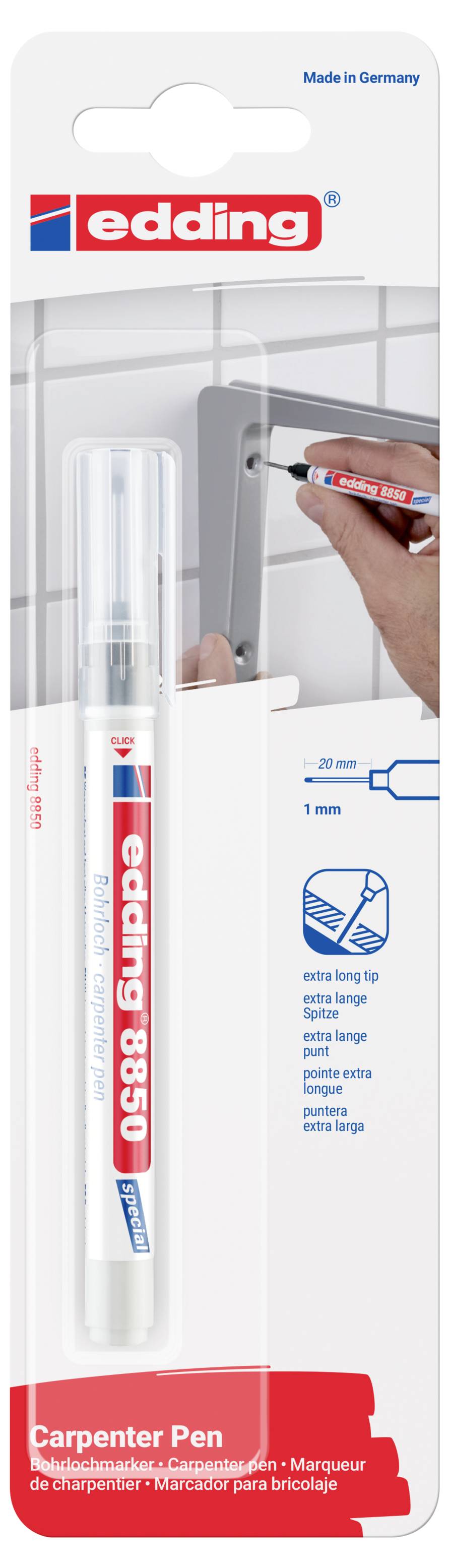 Edding 8850 4-8850-1-4001 Bohrlochmarker Schwarz 0.7 mm, 1mm 1St.