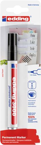 Edding 3000 4-3000-1-1001 Permanentmarker Schwarz wasserfest: Ja