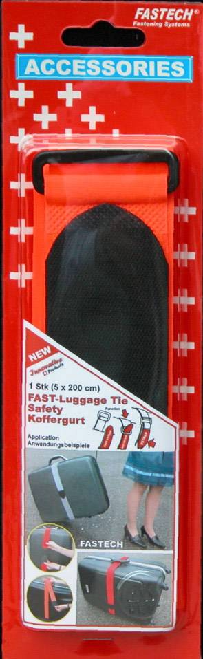 FASTECH® 922-1319 Klett-Kofferband mit Gurt Haft- und Flauschteil (L x B) 2000mm x 50mm Orange 1St.