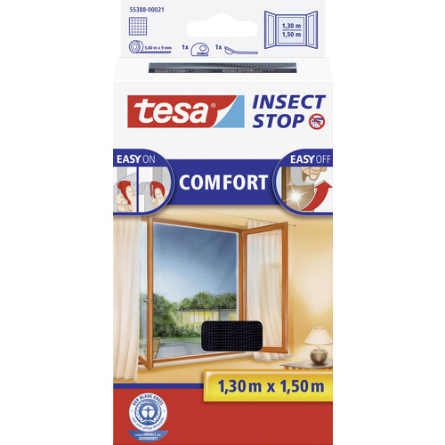 TESA Insect Stop Comfort 55388-21 Fliegengitter (L x B) 1300mm x 1500mm Anthrazit 1St.