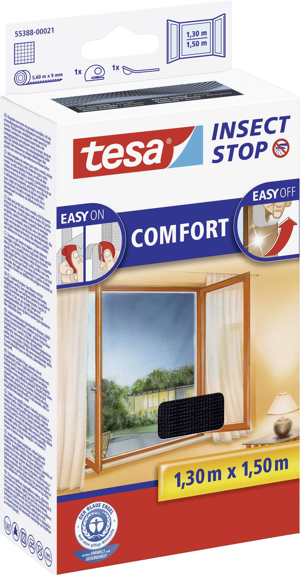 tesa COMFORT 55388-00021-01 Fliegengitter (B x H) 1500 mm x 1300 mm Anthrazit 1 St.