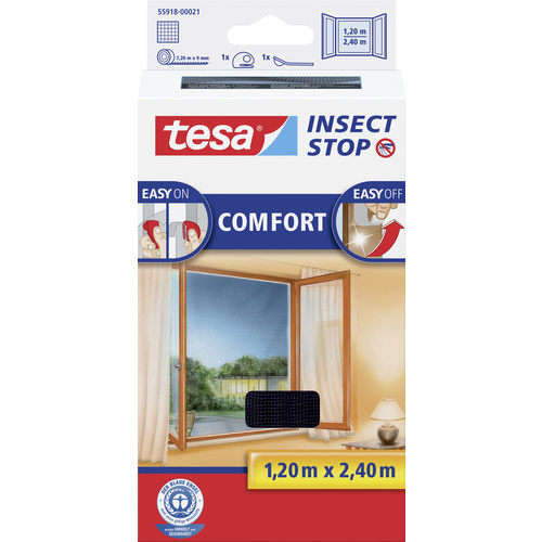 TESA Insect Stop Comfort 55918-21 Fliegengitter (L x B) 2400mm x 1200mm Anthrazit 1St.