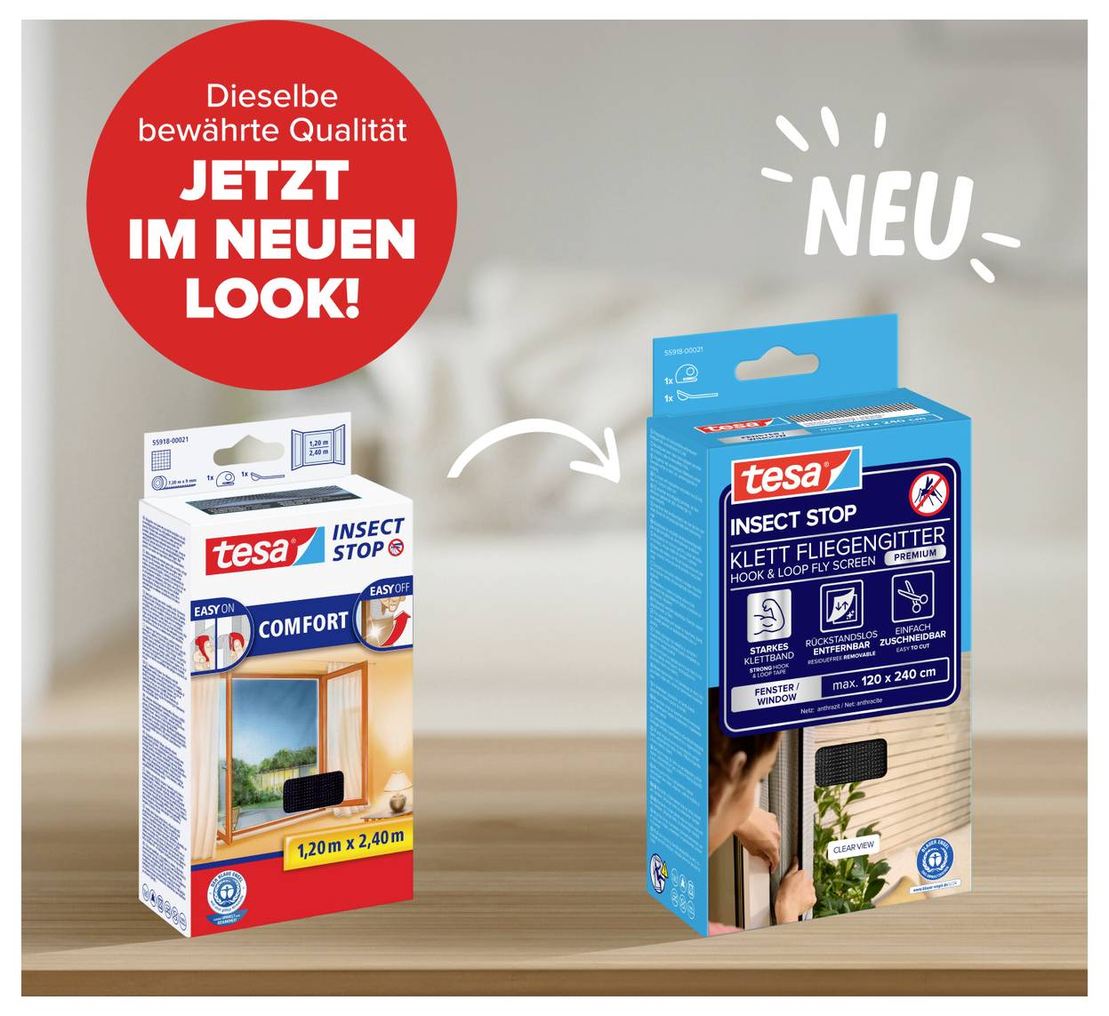 tesa COMFORT 55918-00021-00 Fliegengitter (B x H) 1200 mm x 2400 mm Anthrazit 1 St.
