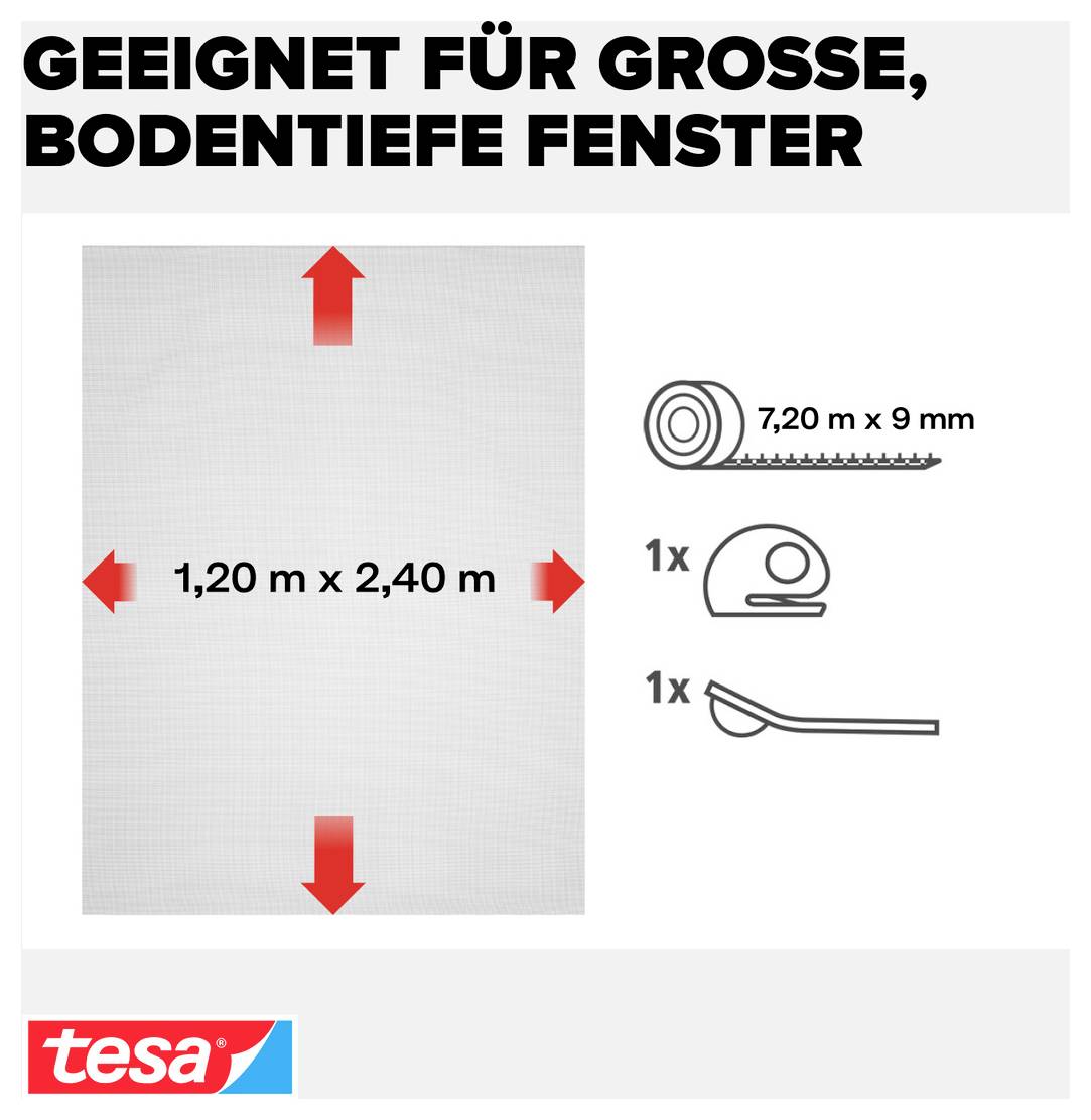 tesa COMFORT 55918-00021-00 Fliegengitter (B x H) 1200 mm x 2400 mm Anthrazit 1 St.