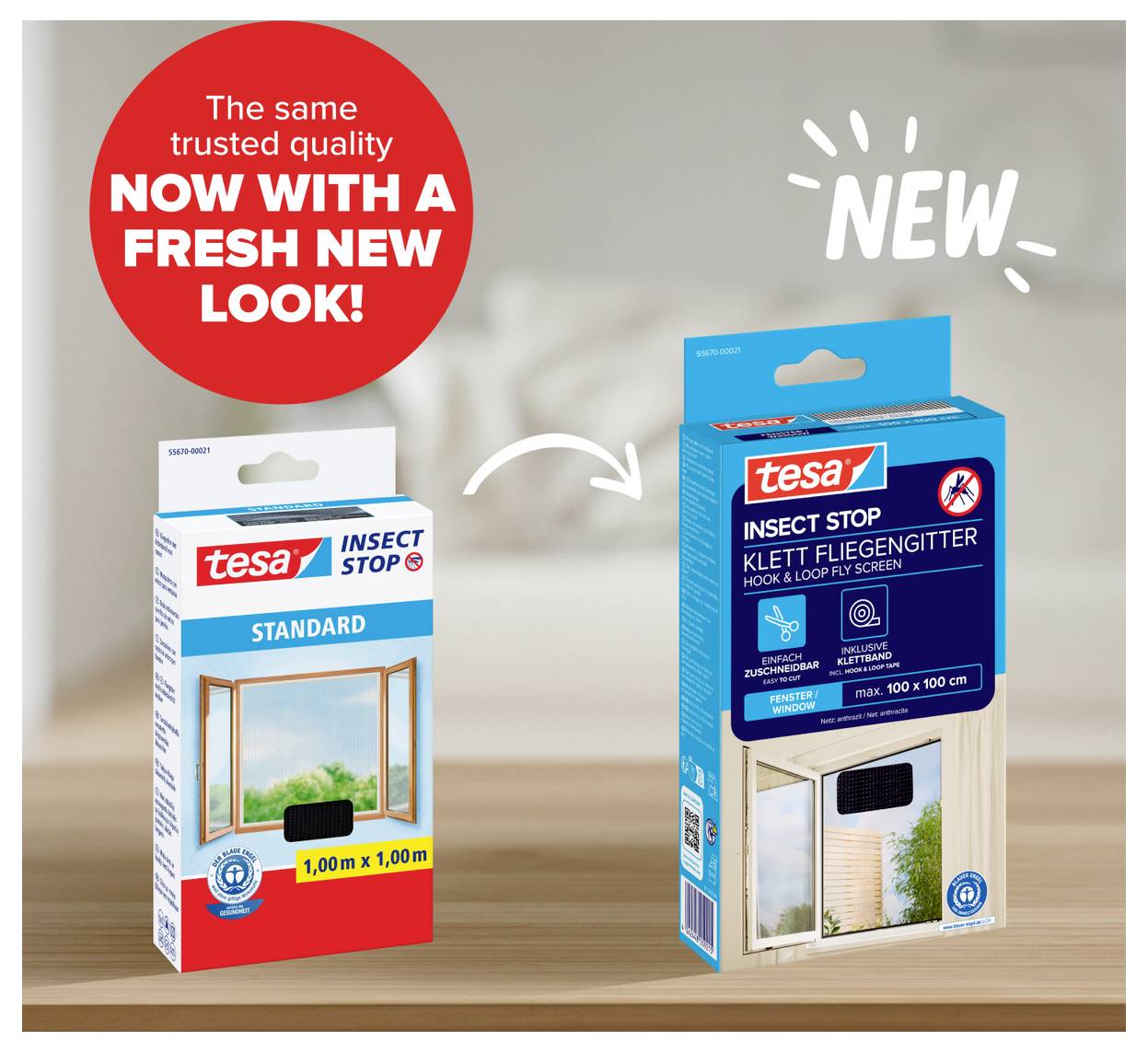 tesa STANDARD 55670-00021-03 Fliegengitter (B x H) 1000 mm x 1000 mm Anthrazit 1 St.