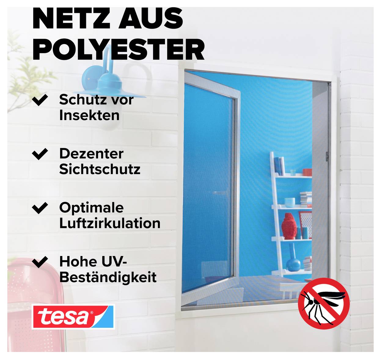 TESA STANDARD 55680-00000-02 Fliegengitter (B x H) 1800mm x 1500mm Weiß 1St.