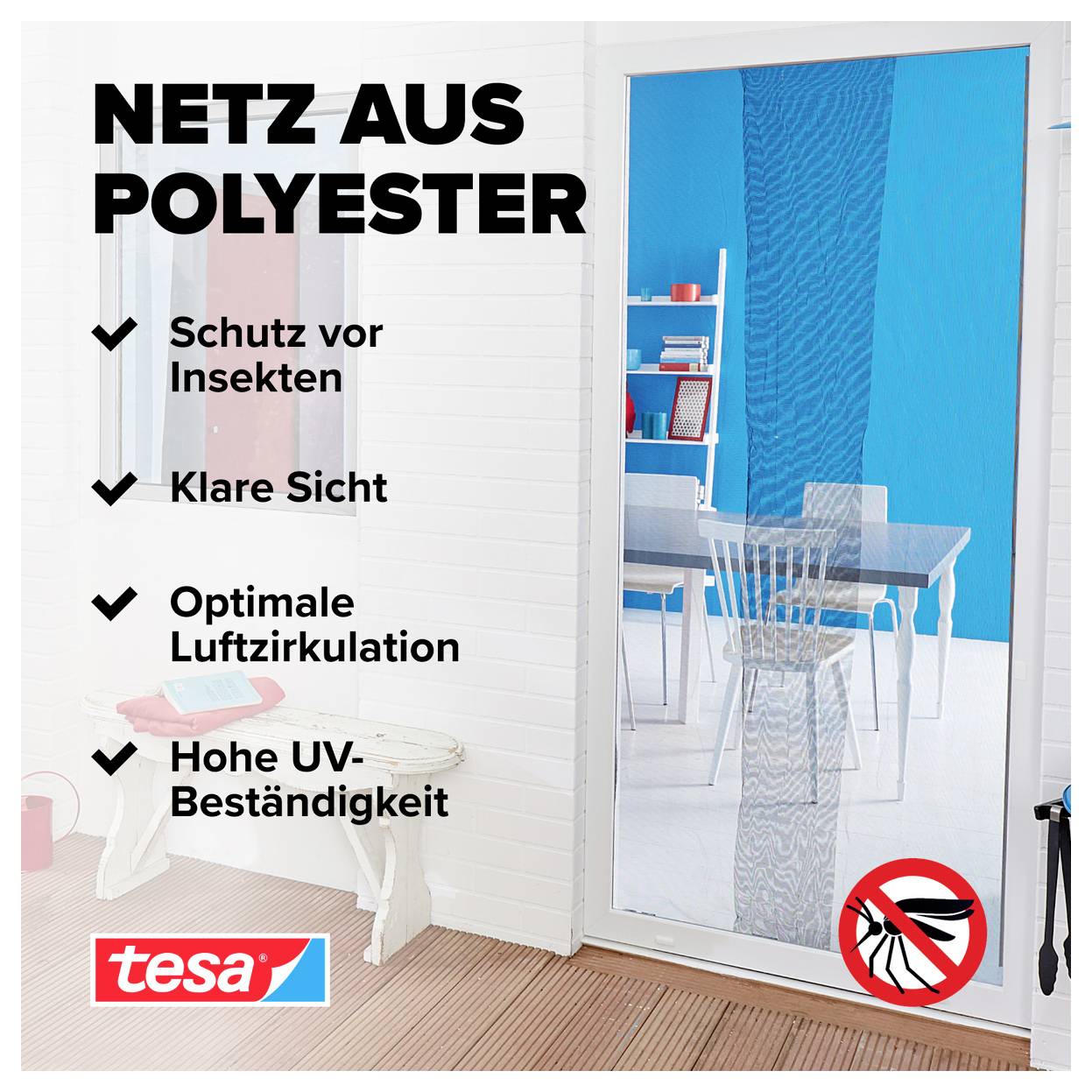 Poster mit Werbung für „NETZ AUS POLYESTER