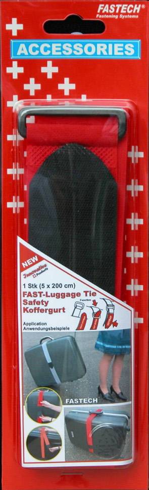 FASTECH® 922-1339 Klett-Kofferband mit Gurt Haft- und Flauschteil (L x B) 2000mm x 50mm Rot 1St.