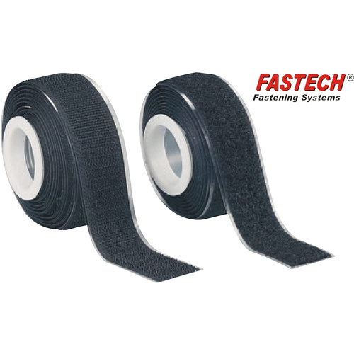 FASTECH® 919-330 Klettband zum Aufkleben Haft- und Flauschteil (L x B) 2000 mm x 25 mm Schwarz 1 Paar