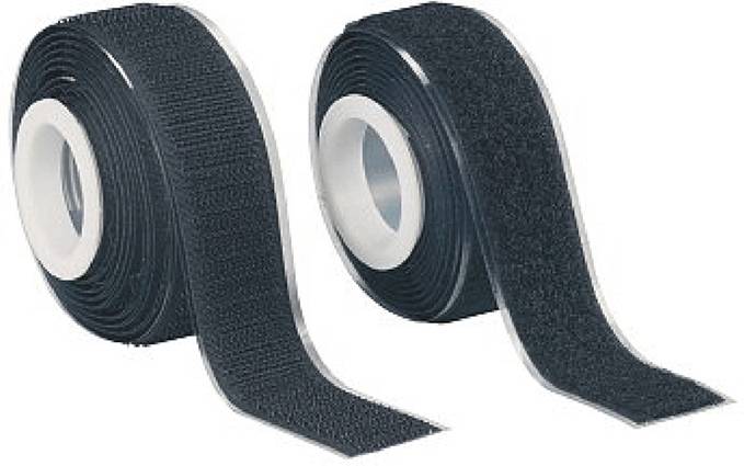 FASTECH® 919-330 Klettband zum Aufkleben Haft- und Flauschteil (L x B) 2000mm x 25mm Schwarz 1 Paar