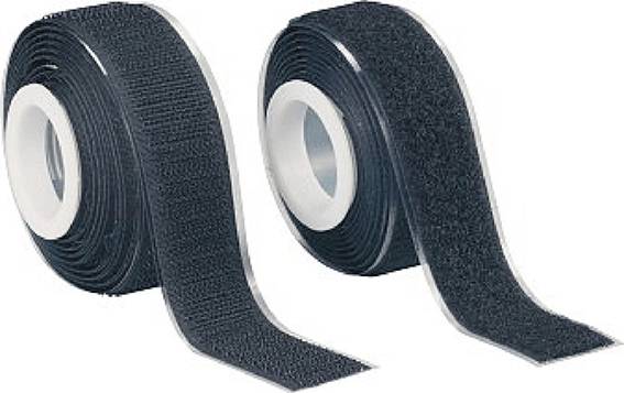 FASTECH® 919-330 Klettband zum Aufkleben Haft- und Flauschteil (L x B) 2000mm x 25mm Schwarz 1 Paar