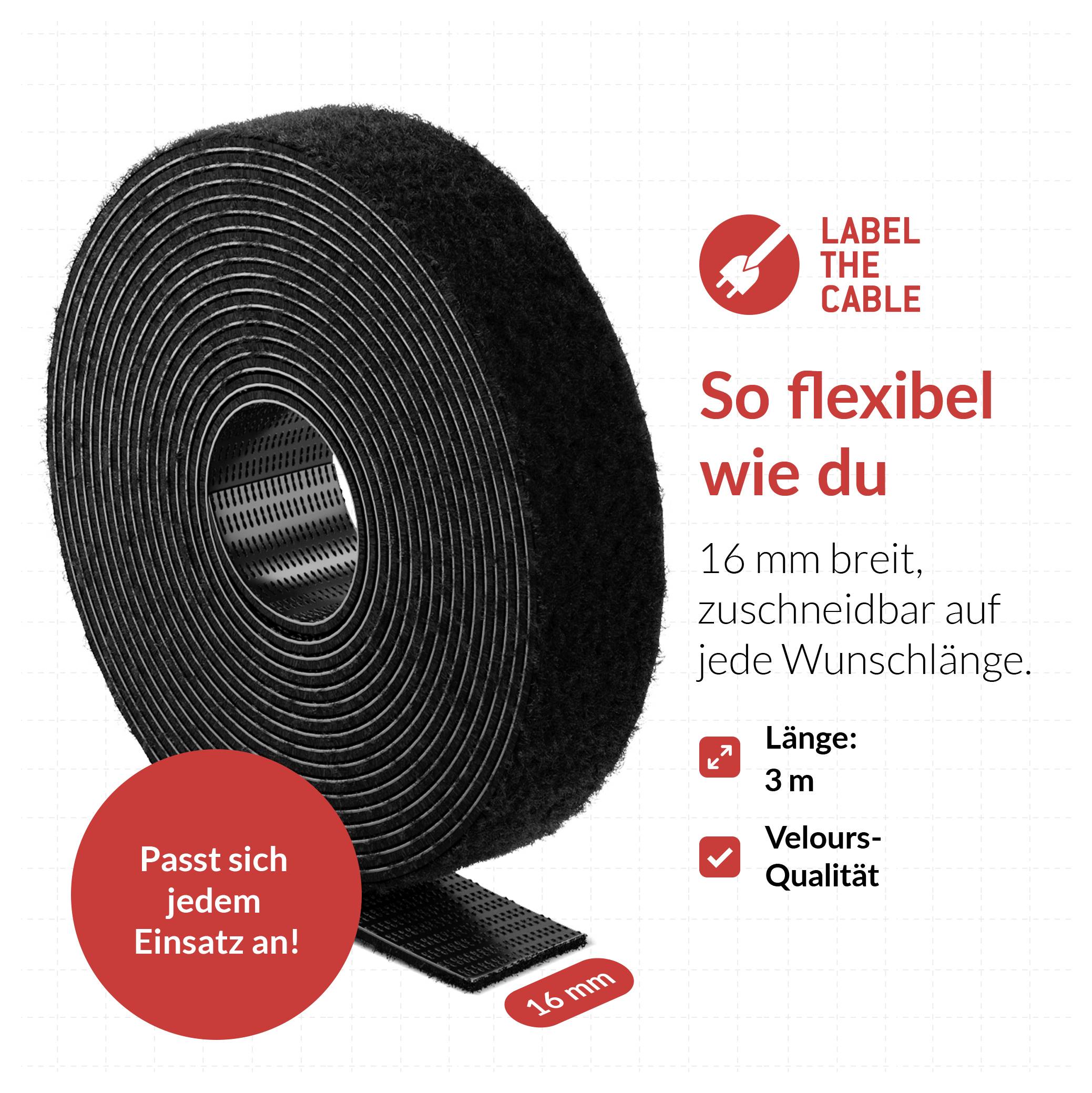 Label the Cable LTC ROLL STRAP LTC 1210 3m Schwarz