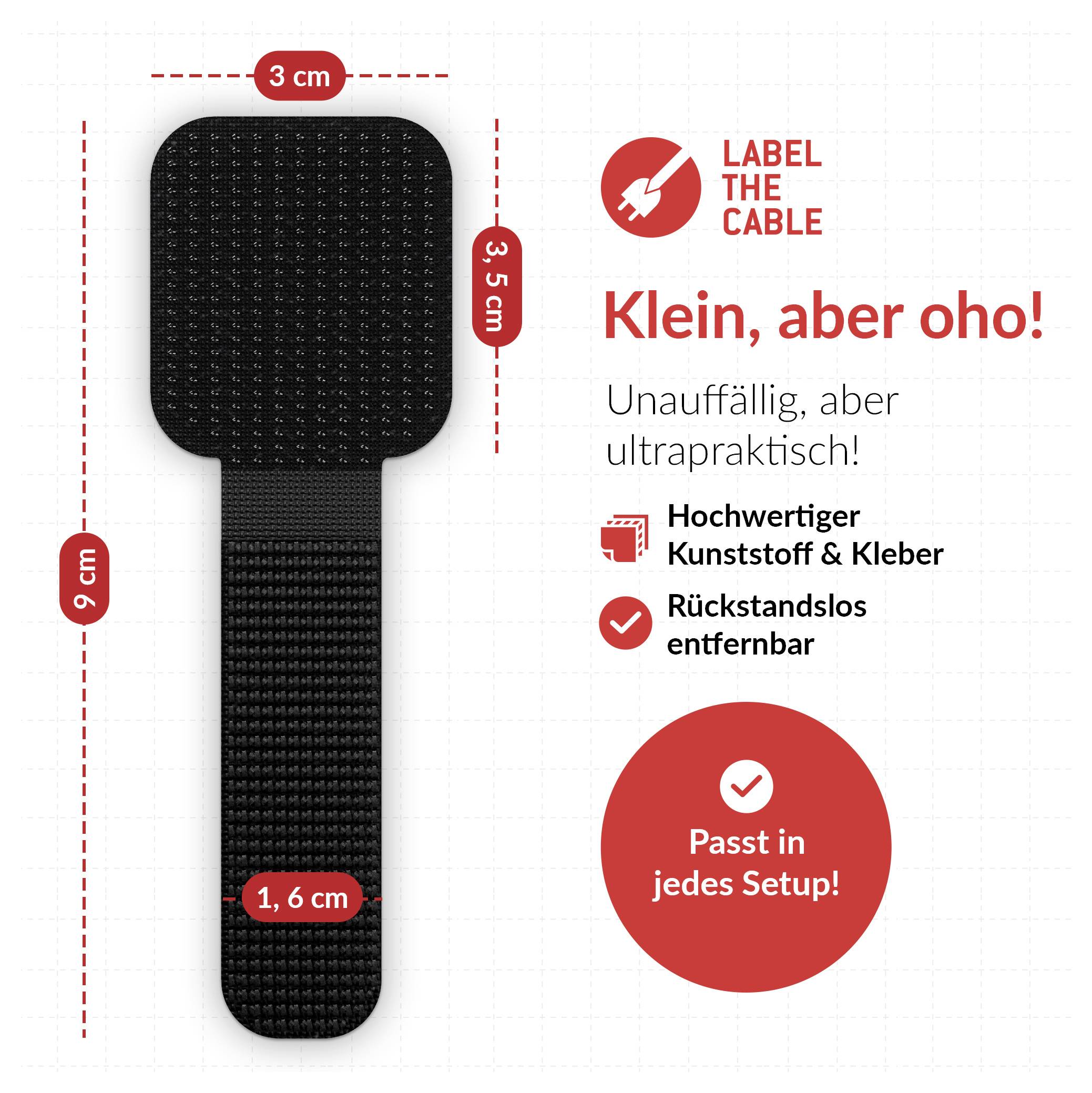 Label the Cable LTC WALL STRAPS 3110 10 St. Schwarz