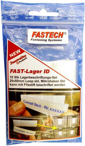 FASTECH 610-010-Bag Klett-Beschriftungsfelder zum Aufkleben Weiß 10St.