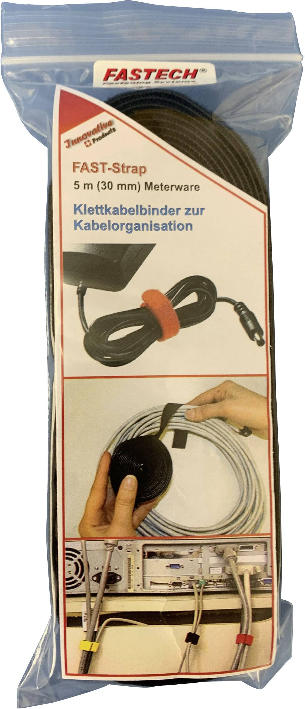 FASTECH® 698-330-Bag Klettband zum Bündeln Haft- und Flauschteil (L x B) 5000mm x 30mm Schwarz 5m