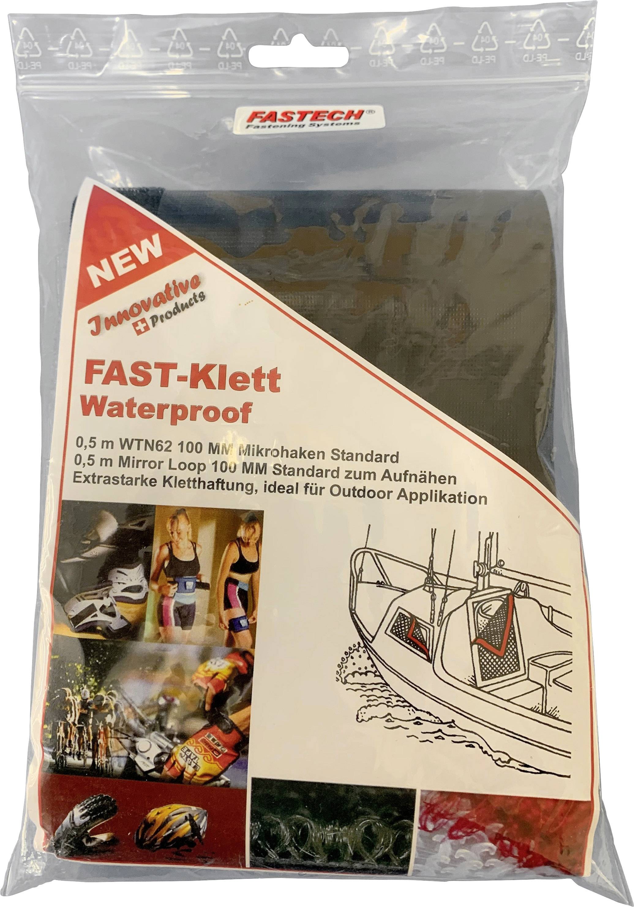 FASTECH® 707-330-Bag Klettband zum Aufnähen Mikrohaken (L x B) 500mm x 100mm Schwarz 0.5m